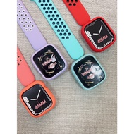 Hole Watch Strap + Matching Silicone Case Compatible With Smart 9 8 7 6 5 4 Se And HK9Pro IW9 X10 X1