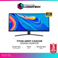 TITAN ARMY 34” Curved Ultrawide 2K 144Hz 1ms Gaming Monitor (C34CHR)