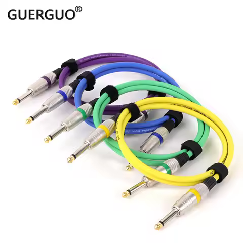 Guitar Patch Cable 6.5mm/6.35mm Mono Jack 1/4 Inch to 1/4 Inch TS Instrument Audio Cable for Guitar 
