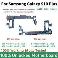 Fully Tested Motherboard with Full Chips for Galaxy S10 Plus G975U G975F G975FD Unlocked Logic Board