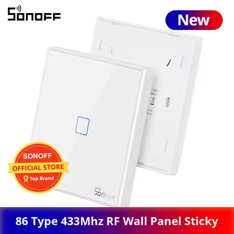 SONOFF RF Remote controller 86 Type Wall Panel Sticky 433MHz RF Remote Control 1/2/3 Gang Works With