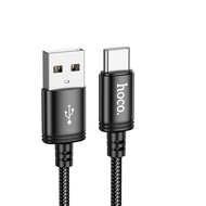 Hoco X89 fast charging cable 3A anti-tangle braided fabric for Type-C 1M long (Black)