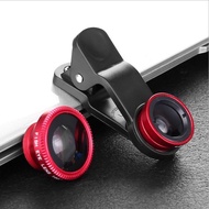 Three-in-One Lens Wide-Angle Macro Fisheye Mobile Phone Lens Mobile Phone External Camera with Clip 