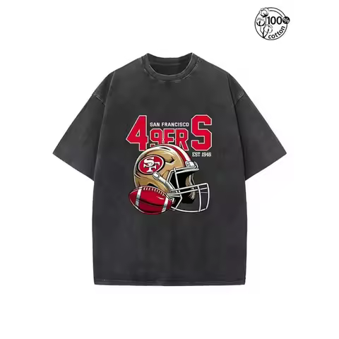American Football T-Shirt, San Francisco 49ers T-Shirt,Mens Clothes,Men's Casual Graphic Tees,Street