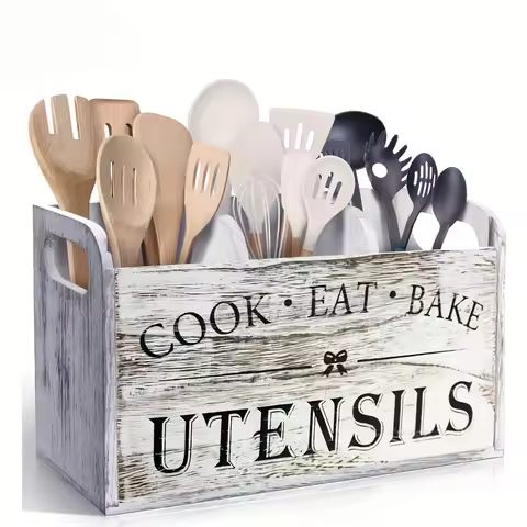 5pcs/Set Cutlery Rack Compartments Cutlery Box Wooden Cutlery Box Suitable For Kitchen Counters Cutl
