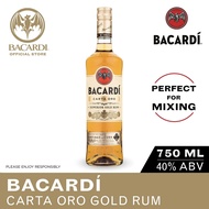 BACARDI Carta Oro Superior Gold Rum - 750ml / 75cl, 40% - Gluten Free Golden Rum Aged in Toasted Ame
