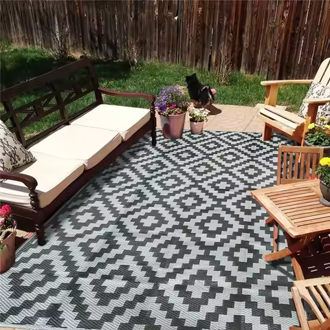 Bubble Kiss Outdoor Rugs for Patios Clearance 6'X9' Easy Cleaning Patio Picnic Carpet Portable Comfo