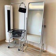 Movable Wheeled Clothing Store Photo Hanger Coat Rack Basket Light Luxury Floor-standing Women's Clo