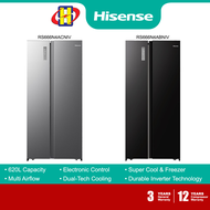 Hisense Refrigerator (620L/Black/Silver) Inverter Touch Control Side by Side Fridge RS666N4ACNIV / RS666N4ABNIV