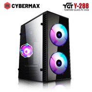 YGT PC Gaming Case With Tempered Glass Durable Chassis Micro ATX Case For Desktop Computer
