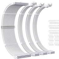 White power supply Braided Cable Plug 24pin mainborad /GPU 16pinHPWR /GPU6+2pin/CPU 4pin/CPU 8pin (4