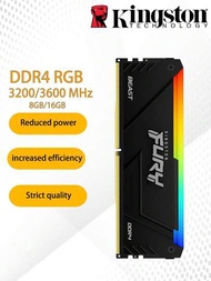 金士頓 Fury Beast RGB DDR4 8GB/16GB/32GB 3200MHz/3600MHz 內存 RAM 適合台式電腦愛好者遊戲電腦黑色