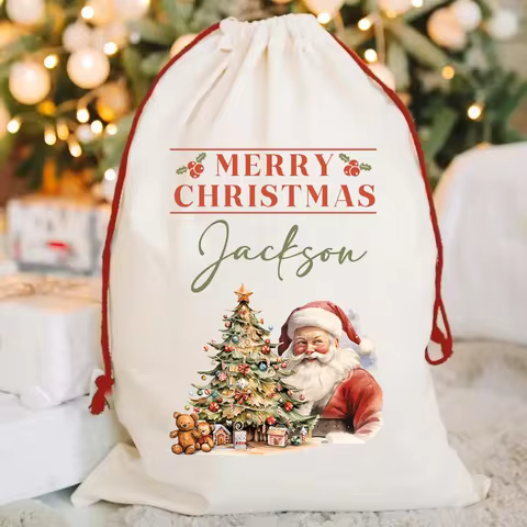 Personalized 30x40cm Special Delivery For Santa Bag custom Name Gift For Holiday Christmas Eve Bag f