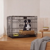 Dog Crate with Tray Single-Door Dog Crate Enclosure Metal Long-Lasting for Dogs, Home