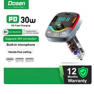 DOSEN Quick Charge 3.0 Car Charger with FM Transmitter Bluetooth 5.0 Handsfree FM Modulator