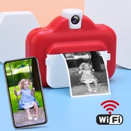 yuan6 Kids Camera WIFI Instant Print Camera Thermal Printer Wireless WIFI Phone Printer 32GB Card 1080P HD Children Digital Camera Toy Toy Cameras