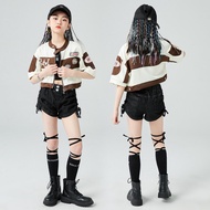 Jazz Hip Hop Dance Costume for Girls - Kids Trendy Stage Performance Outfit
