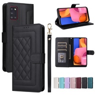 Flip Case for Samsung Galaxy A21s A31 A51 A71 A12 A22 M22 M32 4G A32 A52 A52s A72 A73 5G A10 A20 A30 A30s A50 A50s Leather Cover Wallet With Card Slots Soft TPU Shell Strap Casing