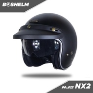 BOSHELM Helm NJS NX2 HITAM DOFF Helm Half Face