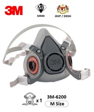 3M 6000 Series Half Facepiece Respirator Mask Particulate Vapor Multi Gas Cartridge Filter 3M-6200 6