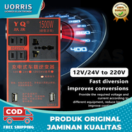 Inverter Daya Kendaraan 1500W / 2000W Pure Sine Wave Solar Power Inverter 12/24V DC untuk 120/220V AC AC Mobil Converter