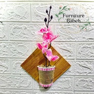 furniture bunga hias anggrek artifisialbunga hias 3D bunga anggrek vas tempel dinding/bunga hias din