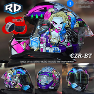 หมวกกันน็อคเต็มใบ RD รุ่น CZR BT Harley Quinn Pink รองรับการติดบลูทูธ ถอดซักได้  แถมถุงผ้า ชิวฟรีอีก