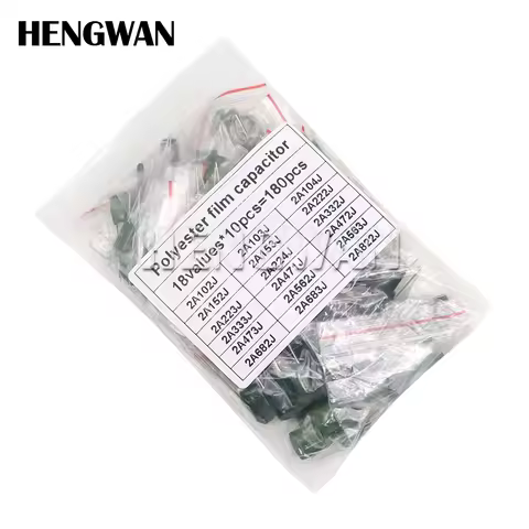 180pcs Polyester film capacitor Assorted Kit 18value*10pcs 2A104J 2A332J 2A472J 2A103J 2A333J 2A473J