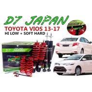 D7 VIOS 14 Hi Low Soft Hard Body Shift Adjustable Coilover 26 step Set