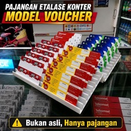 DISPLAY DISPLAY FOR credit counters, voucher models, TELKOMSEL, INDOSAT, XL, TRI, SMARTFREN, AXIS, B