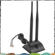 Super 2.4G/5G Dual-Band Antenna with 6.5Ft Extension Cable 6DB Magnetic Base Wireless Network Card W