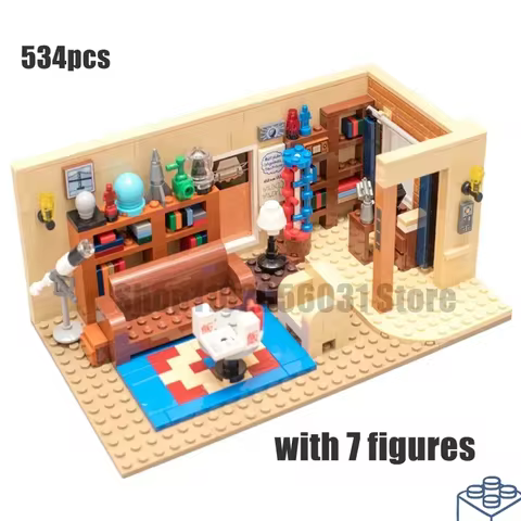 MOC BigBang Theory American TV Drama Friends Living Room Model Building Blocks 534pcs Bricks Kids To