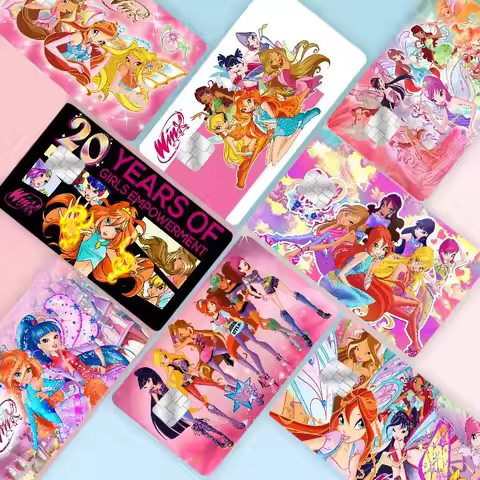 W-Winx Cartoon Clu Game Film Cover Sticker Case for Small Chip Credit Debit Card Front Side