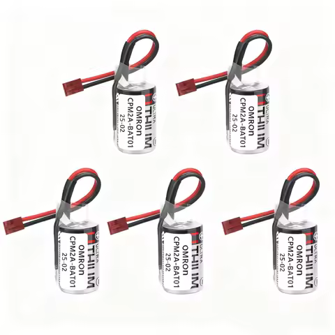 (5-Pieces ER3V 3.6V Lithium Battery Replacement for CPM2A-BAT01 CPM2ABAT01 CPM2A CQM1H with Plug
