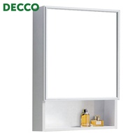 DeccoShop Aluminum Alloy Bathroom Wall Mirror Cabinet Bathroom Cabinet Glass Aluminum Mirror 2 Compartments