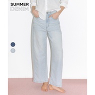 Comcoca | [Summer Denim] Curved Baggy Jeans with Breathable Material