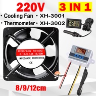 3IN1 220V Controller Set Digital Temperature Controller Thermostat Timer Sensor Blower Cooling Fan