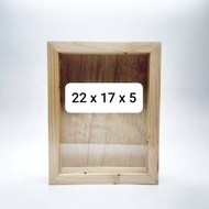 3D Dutch teak wood frame size 22 x 17 x 5 cheap home decoration display frame