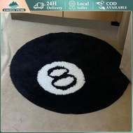 8 Ball Rug, Soft Plush, Carpet Skin Friendly Black Anti-slip Hoom Decor