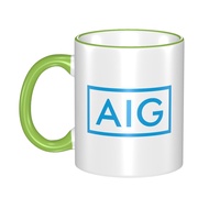Ready Stock AIG Logo Mug Creative Coffee Cup Couple Cup Simple Ceramic Cup Unique Trendy Ceramic Dri