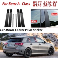 Mercedes Benz A-Class Glossy Black Car Door Window Center Column B C Pillar Post Sticker Trim Mirror