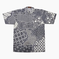 KEMEJA KATUN Men's Short Sleeve Batik Shirt KE364 cotton material size ML XL Jumbo 3L