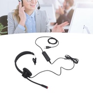 Corded Telephone Headset Single Ear Office Phone with Noise Cancelling Mic Support USB C to 3.5mm La