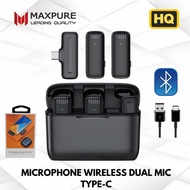 Camro MICROPHONE WIRELESS j13 j 13 DUAL TYPE-C Mic contents 2 clear timbbre 20m of accessible recept