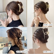 Ready stock,Korean Style Beauty Hair Accessories Shark Clip Hair Claw Metal Square Hairpin Pearl Big