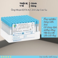 EDTA K2 Test Tube 2ml Blue, 100 Tubes/Blister, Anticoagulant CBC HbA1c