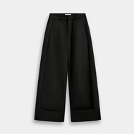 ELEVEN - Cuffed Wide-leg Pants unisex straight-leg Pants