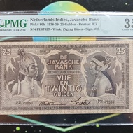 Uang kuno 25 Gulden wayang 1038 ttd Waveren PMG 35