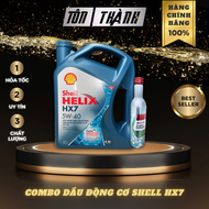 [ Combo bảo dưỡng ] 2 Bình nhớt động cơ Shell Helix HX7 5w40 + Súc động cơ Castrol