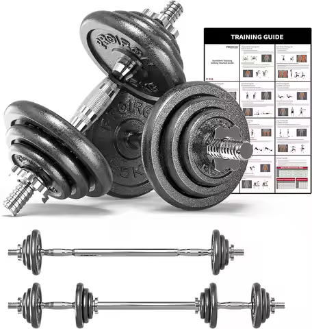 44Lbs Cast Iron Adjustable Dumbbell Set Hand Weight with Solid Dumbbell Handles Changed into Barbell